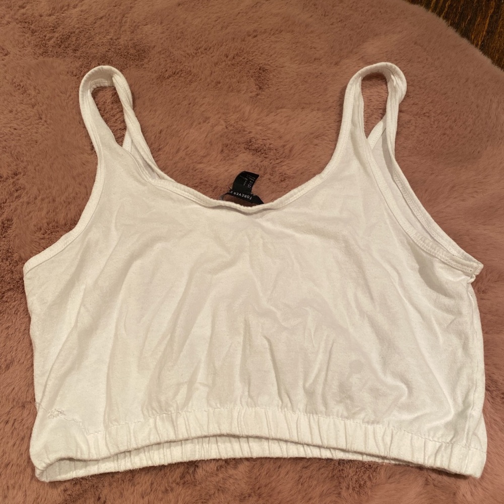forever 21 white tank top